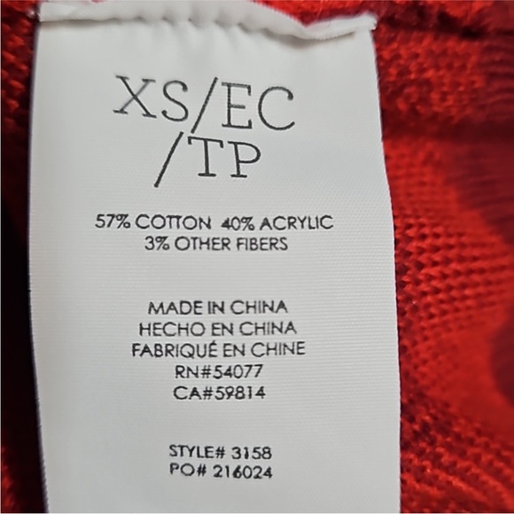 CAbi Camo Red Knit Sweater Size XS - Picture 6 of 6